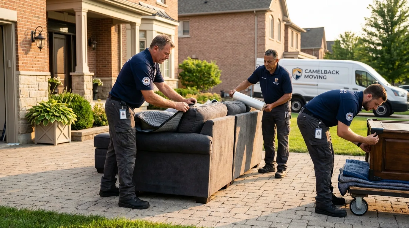 Large estate moving crew wrapping furniture in Sunset Beach, NC
